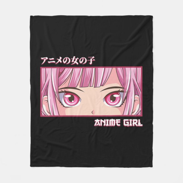 Cobertor De Velo Anime Girl Eyes Japonês Art Anime Estético (Frente)
