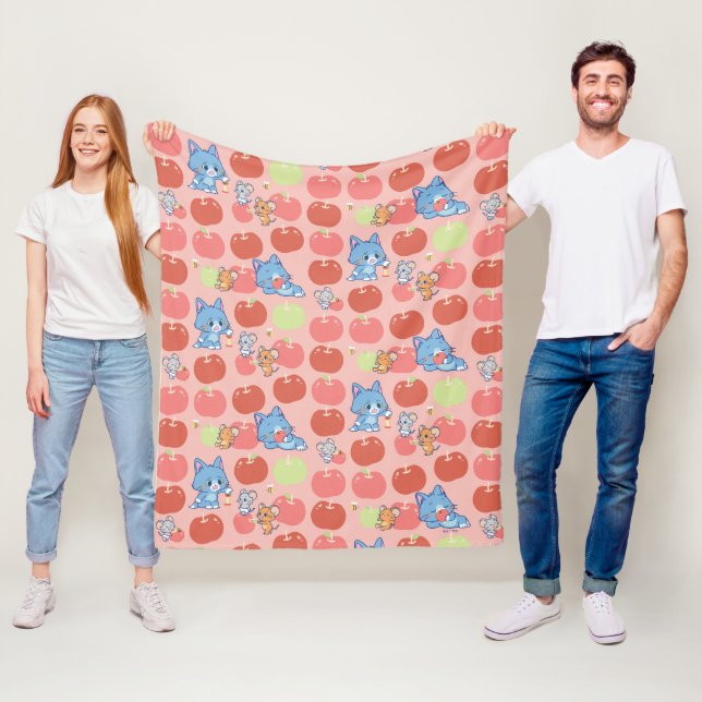 Cobertor De Velo Anime Tom, Jerry e Tuffy Apple Pattern (In Situ)