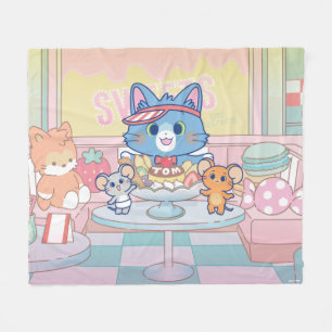 Cobertor De Velo Anime Tom, Jerry e Tuffy Dessert Parlor