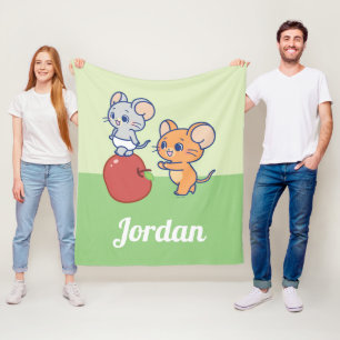 Cobertor De Velo Anime Tuffy e Jerry Apple Rolling