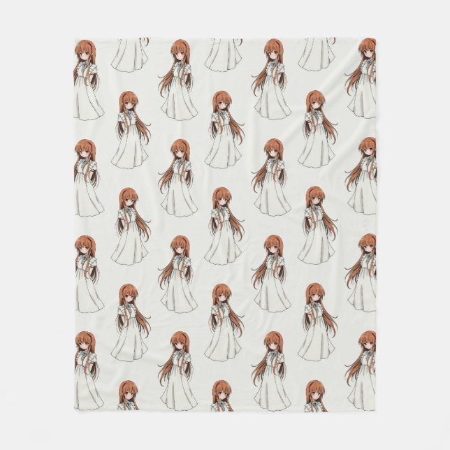 Cobertor De Velo Anime Weeb Girl Manga Pattern Design (Frente)