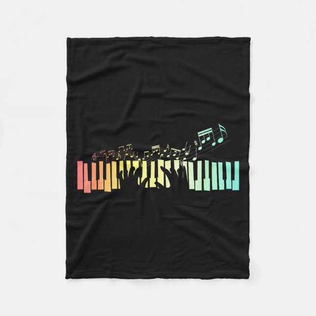 Cobertor De Velo Anist Keyboards Music Notes Ano  (Frente)