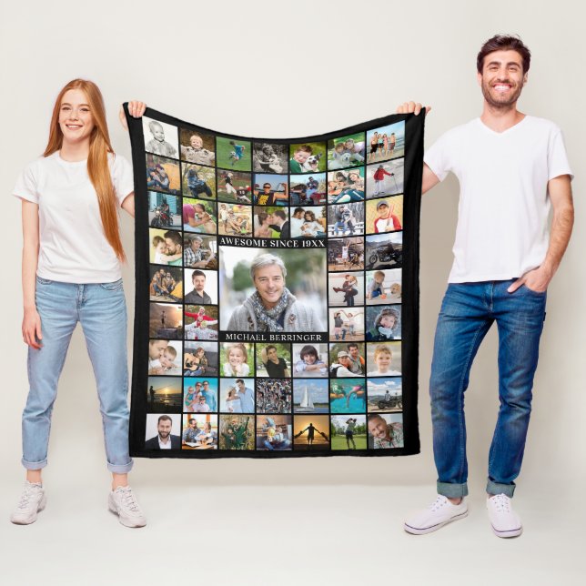 Cobertor De Velo Aniversário 55 Foto Collage AWESOME DESDE O Ano (In Situ)