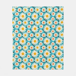 Cobertor De Velo Aniversário Branco sem costura e flor de margarida