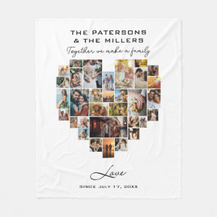 Cobertor De Velo Aniversário da Família Colagem de Fotos do Coração