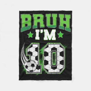 Cobertor De Velo Aniversário de 10 anos do menino Futebol Bruh Esto