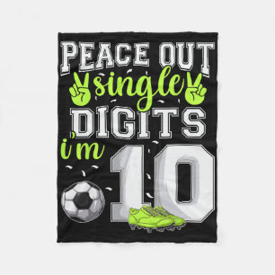 Cobertor De Velo Aniversário de 10 anos Meninos Futebol Peace Out D