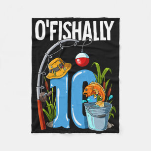 Cobertor De Velo Aniversário de 10 anos pescando O'fishally