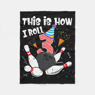 Cobertor De Velo aniversário de 3 anos assim como eu rolo a Boliche