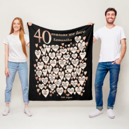 Cobertor De Velo aniversário de 40 anos 40 Motivos Pelo Qual Te Amo