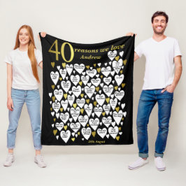 Cobertor De Velo aniversário de 40 anos 40 Motivos Pelo Qual Te Amo
