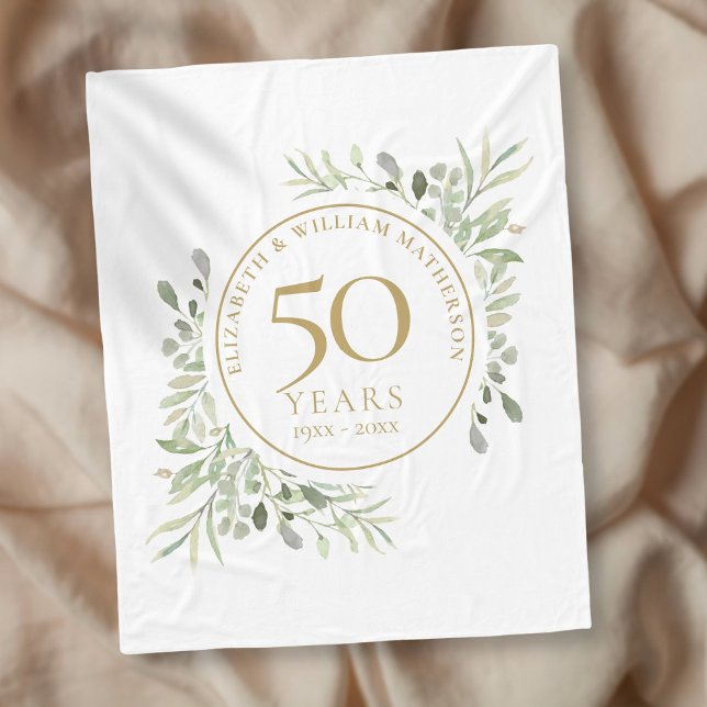 Cobertor De Velo Aniversário de 50 anos de Casamento Dourado Folhag (Criador carregado)