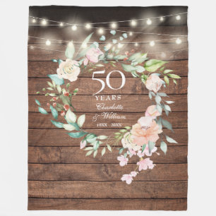 Cobertor De Velo Aniversário de 50 anos de Casamento Floral de Made