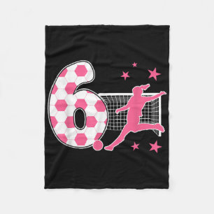 Cobertor De Velo Aniversário de 6 anos Amante de Futebol 6º Tema de