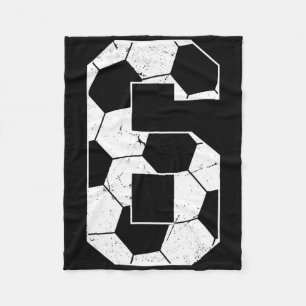 Cobertor De Velo Aniversário de 6 anos do menino jogador de futebol