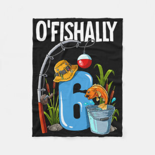 Cobertor De Velo Aniversário de 6 anos pescando O'fishally