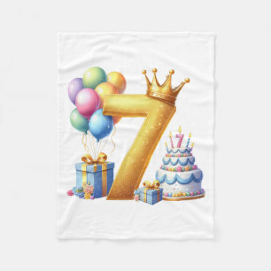 Cobertor De Velo Aniversário de 7 anos dourado