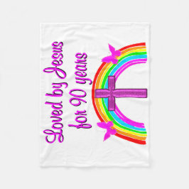 COBERTOR DE VELO ANIVERSÁRIO DE 90 DE AMOR DE JESUS