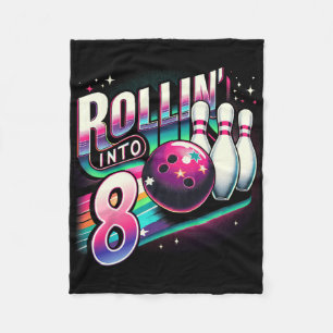 Cobertor De Velo Aniversário de Boliche Rolando Para a Festa de 8 A