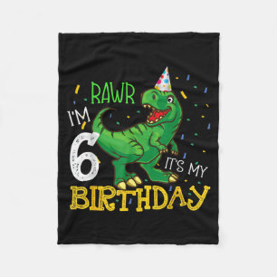 Cobertor De Velo Aniversário de Dinossauro 6 Anos Menino Menina Cit