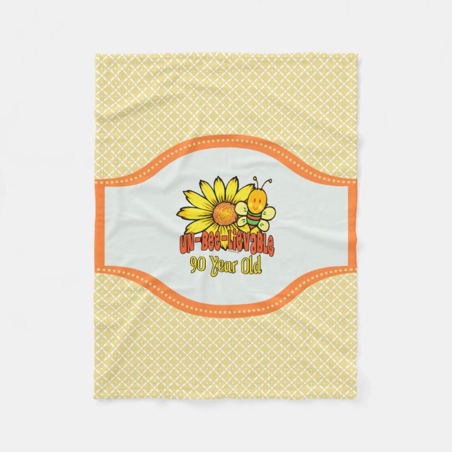 Cobertor De Velo aniversário do 90 - inacreditável em 90 anos velho (Frente)