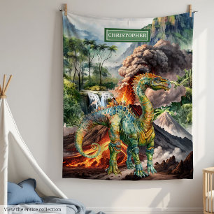Cobertor De Velo Aniversário do Dinossaur Blanket Gift Boys