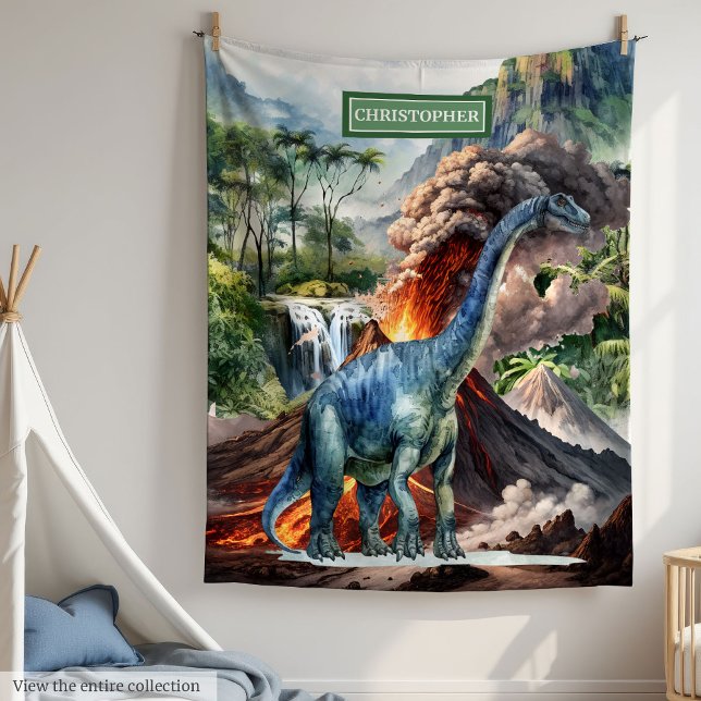 Cobertor De Velo Aniversário do T-Rex Dinossaur Blanket Boys (Prehistoric T-Rex Dinosaur Blanket for Boys Birthday)
