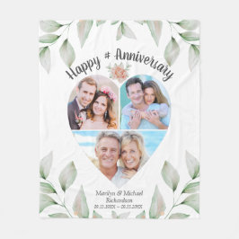 Cobertor De Velo Aniversário Feliz da Colagem de Fotos em Forma de 