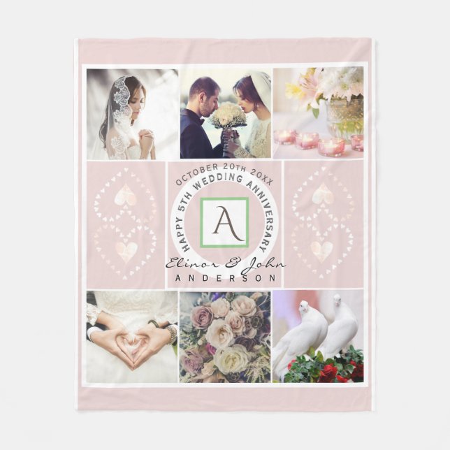 Cobertor De Velo Aniversário Personalizado 6 Fotos Fleece Blanket (Frente)