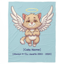 Anjo Cat Fleece Blanket (Nome e Datas Personalizad