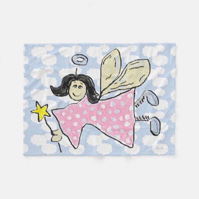 Cobertor De Velo Anjo/Fada de Rosa (Frente (Horizontal))