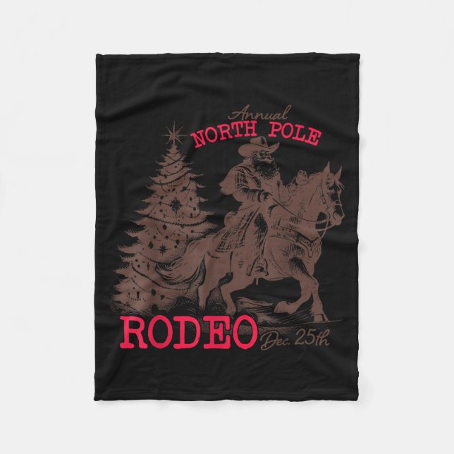 Cobertor De Velo Annual North Le Rodeo Santa Western Cowboy Christm (Frente)