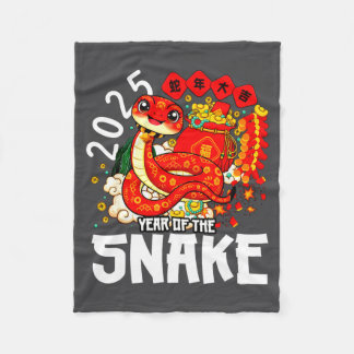 Cobertor De Velo Ano da Serpente 2025 Ano Novo Chinês 2025 Vermelho