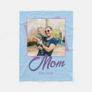 Cobertor De Velo Ano de Fundação da Mamãe com Foto