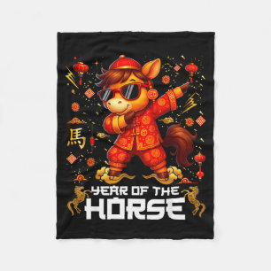 Cobertor De Velo Ano Do Cavalo Dabbing Cavalo Lunar Ano Novo Chinês