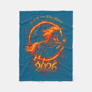 Cobertor De Velo Ano do Cavalo de Fogo 2026 Ano Novo Chinês