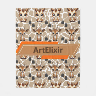 Cobertor De Velo Antelope Cute Baby Kawaii Brown Impressão