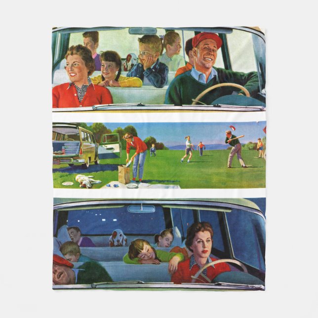 Cobertor De Velo Antes, Durante e Após o Picnic (Frente)