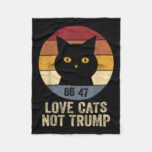 Cobertor De Velo Anti Trump 86 47 Retro Tee Love Cats Not Trump