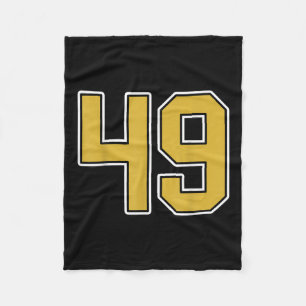 Cobertor De Velo Antigo Black White Sports Number 49 Jersey Unifo