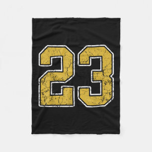 Cobertor De Velo Antigo Dourado Black White Srts Número 23 Jersey U