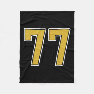 Cobertor De Velo Antigo Dourado Black White Srts Número 77 Jersey U
