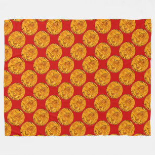 COBERTOR DE VELO ANTIGO DOURADO FLORENTINE FORINT ROYAL RED