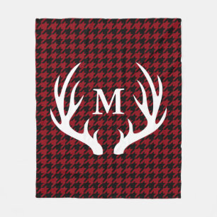 Cobertor De Velo Antlers brancos pretos dos cervos do dente de cães