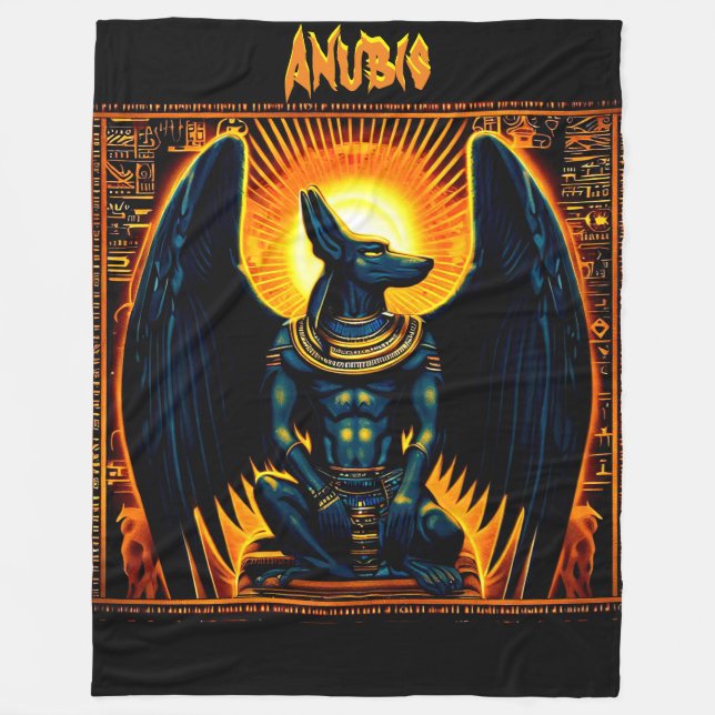 Cobertor De Velo Anubis Egípcio Deus Fleece Blanket (Frente)