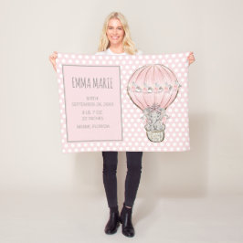 Cobertor De Velo Anúncio de Nascimento do Balão de Elefante para Be