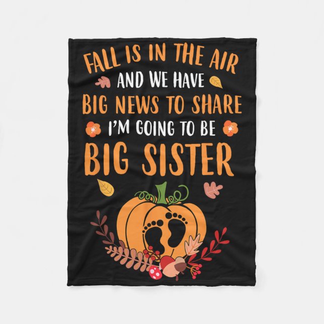 Cobertor De Velo Anúncio De Queda De Gravidez Para Ser Irmã Outono (Frente)