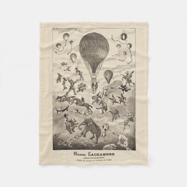 Cobertor De Velo Anúncio Francês Para Fabricante De Balões (Frente)