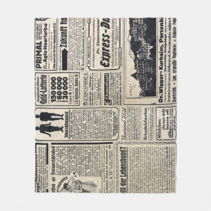 Cobertor De Velo Anúncios antigos em jornais alemães 1917