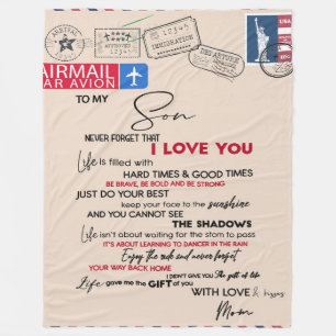 Cobertor De Velo Ao Meu Filho Presente, Mãe E Filho, Carta De Amor